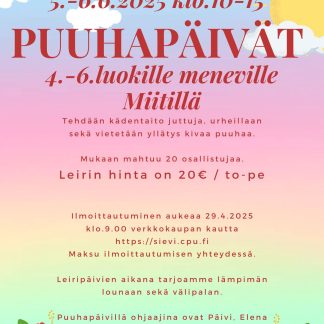 Puuhapäivät 5.-6.6.2025 4.-6. luokille menevät (20602)
