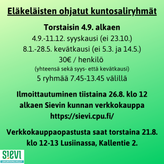 Eläkeläisten ohjatut kuntosaliryhmät