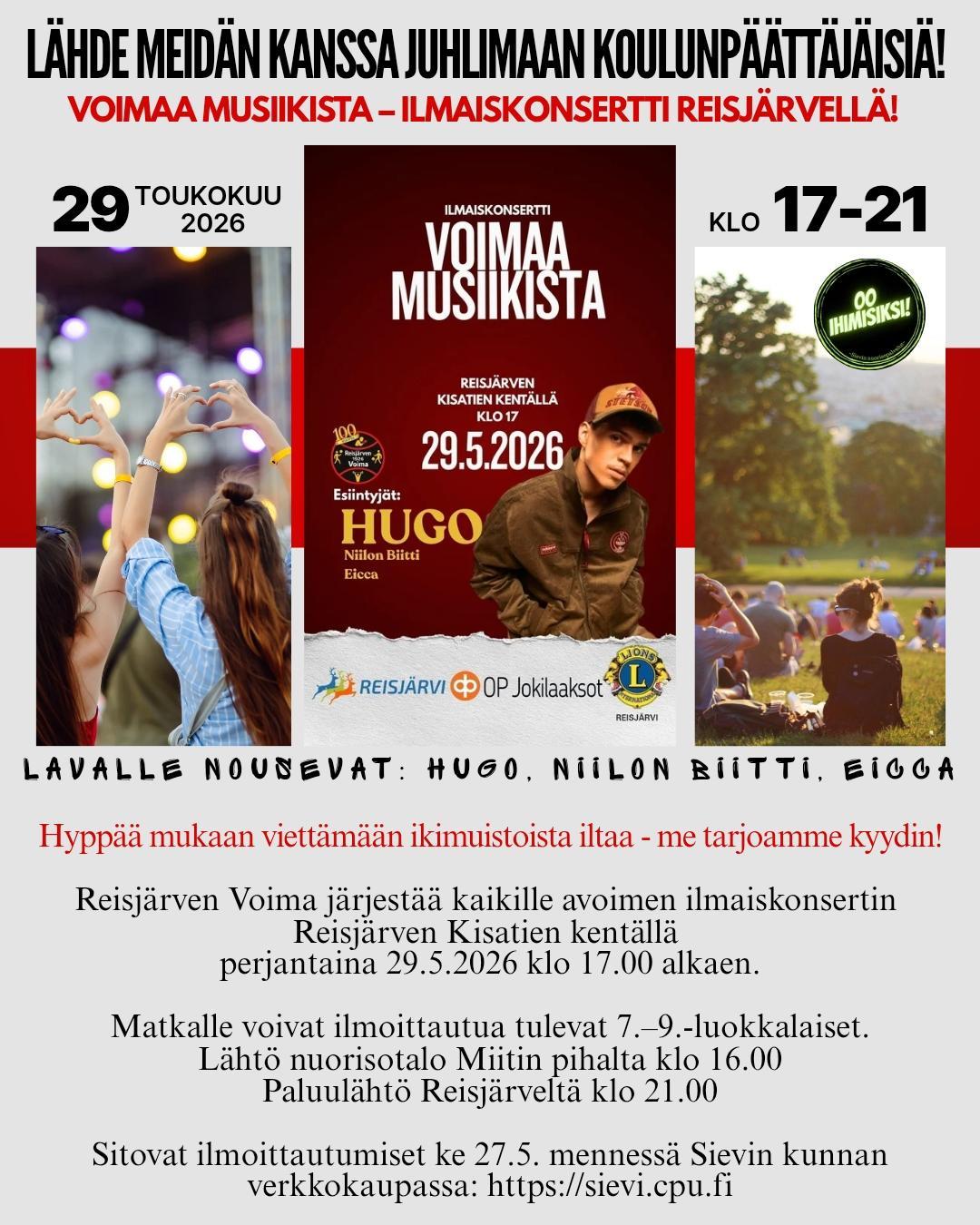 Hugon keikka Reisjärvellä 29.5.2026