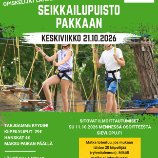 Reissu seikkailupuisto pakkaan